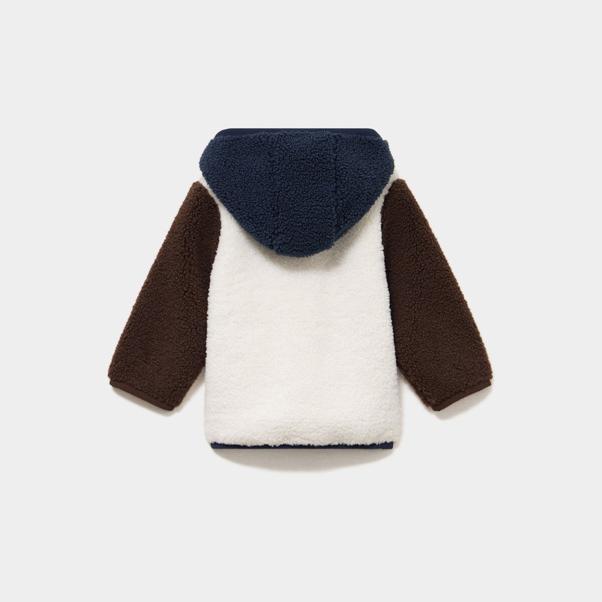 Gilet zipp&eacute; effet polaire &agrave; capuche ecru b&eacute;b&eacute; gar&ccedil;on