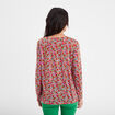 T-shirt manches longues à revers rouge femme