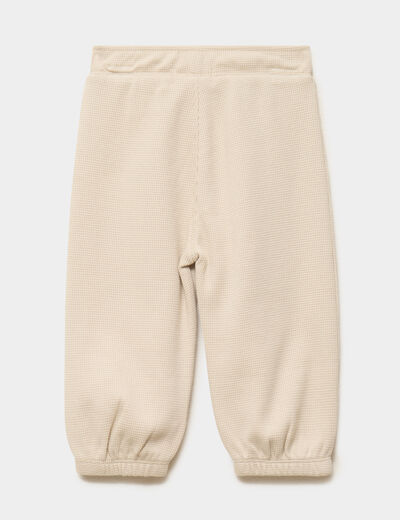 Pantalon de jogging patchs genoux coton sable b&eacute;b&eacute; gar&ccedil;on