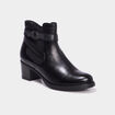 Bottines avec boucles en cuir noir femme