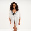 Robe de plage bandes dentelle blanc femme grande taille