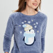 Ensemble pyjama de Noël 2 pièces bleu lavande femme