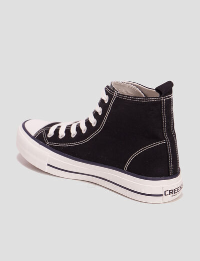 Baskets montantes en toile Creeks noir femme