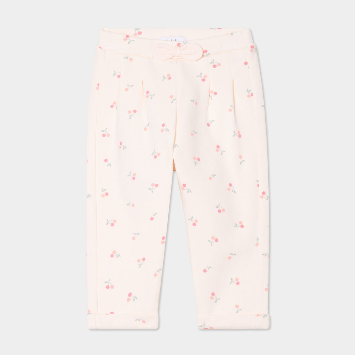 Pantalon de jogging avec noeud creme b&eacute;b&eacute; fille