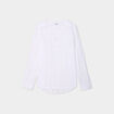Blouse droite col mao coton blanc femme