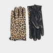 Gants bi-mati&egrave;res noir femme