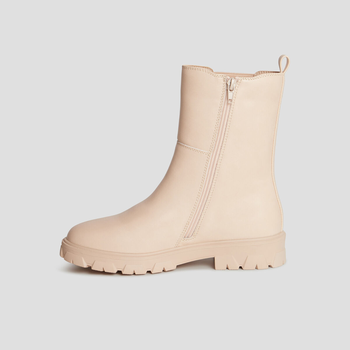 Bottines semelle épaisse crantée rose clair fille