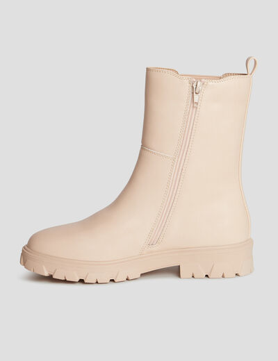 Bottines semelle épaisse crantée rose clair fille