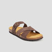 Mules bride d'attache en cuir marron homme