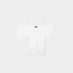 T-shirt col bardot et macram&eacute; Mosquitos blanc femme