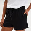 Short de jogging molletonn&eacute; ajust&eacute; noir femme