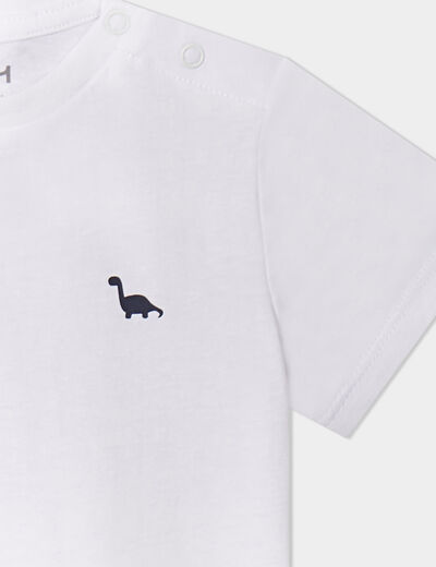 Lot de 3 t-shirts manches courtes coton blanc bébé garçon