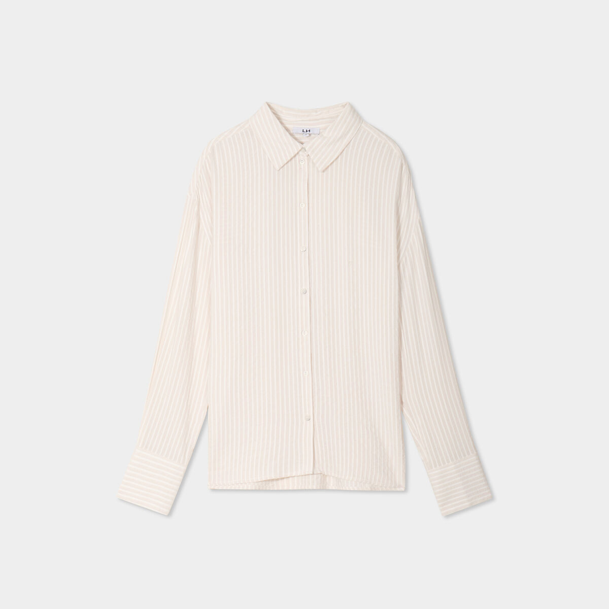 Chemise manches longues beige femme
