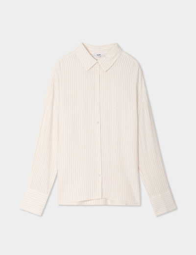 Chemise manches longues beige femme