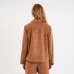 Surchemise boutonnée effet suédine marron clair femme