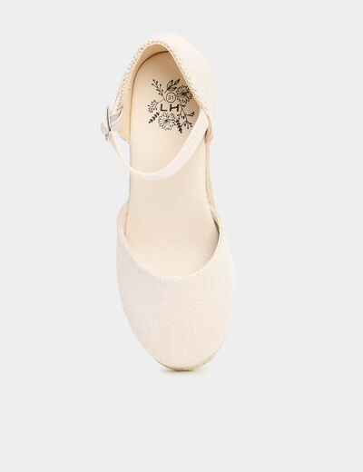 Espadrilles talons compensés blanc fille