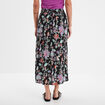 Jupe midi fendue fluide noir femme