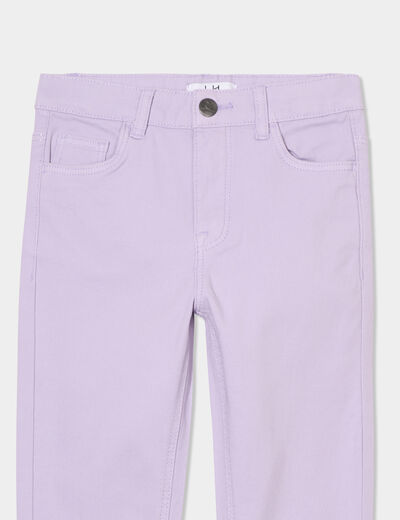 Pantalon skinny 5 poches coton mauve fille
