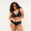 Bas de maillot de bain brod&eacute; noir femme grande taille