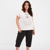 Ensemble pyjama corsaire coton rose poudrée femme grande taille