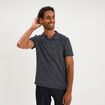 Polo slim manches courtes stretch bleu marine homme