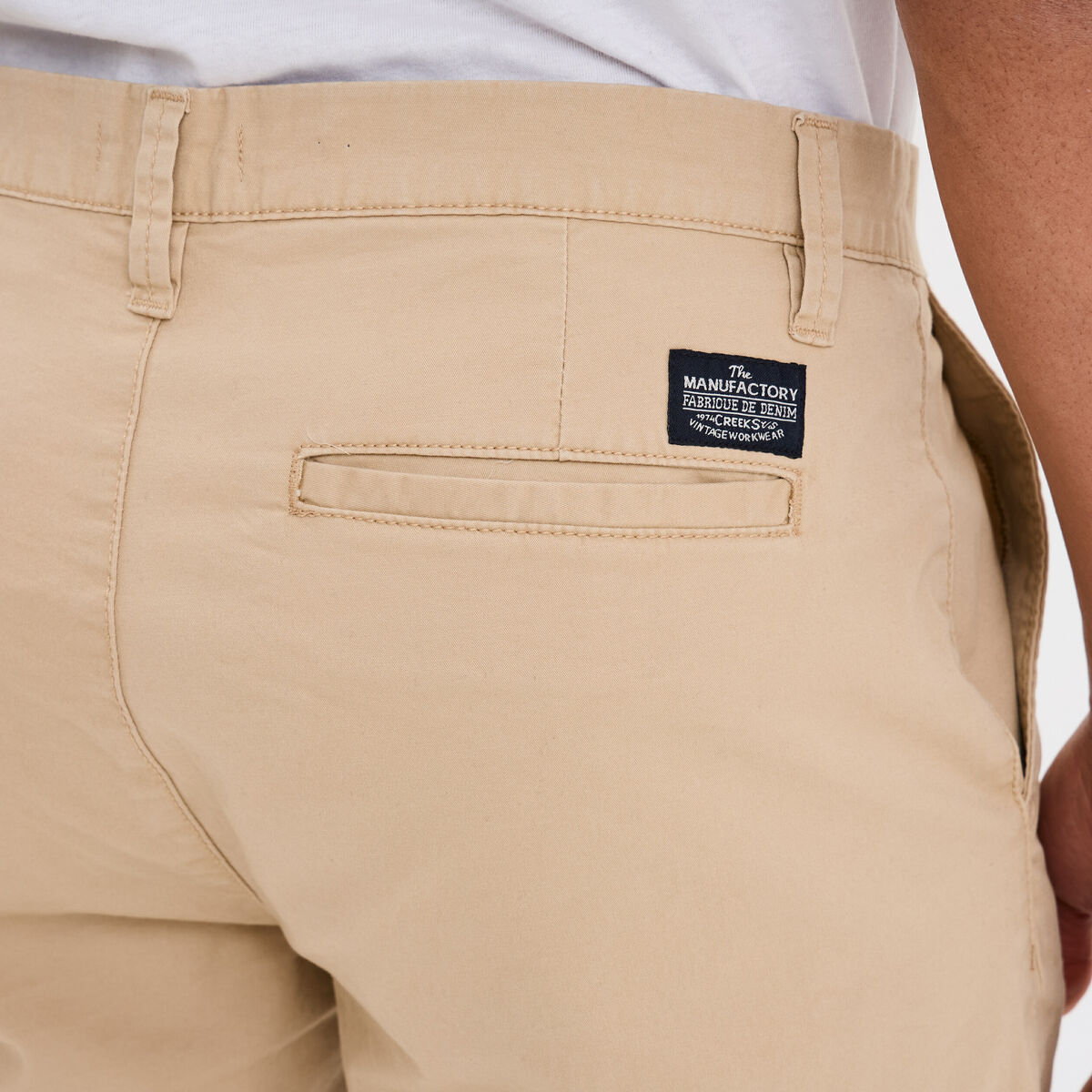 Bermuda short chino straight stretch beige homme