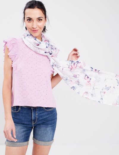 Foulard blanc femme