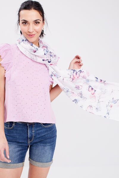 Foulard blanc femme