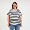 T-shirt manches courtes avec boutons ecru femme grande taille
