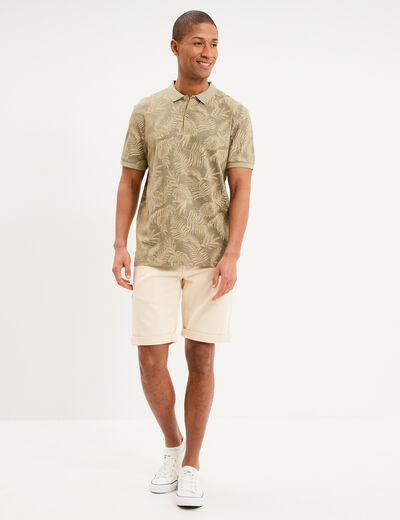 Polo jersey droit manches courtes coton vert homme