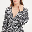 Robe courte fluide col cache-coeur noir femme