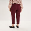 Pantalon chino taille haute coton violet fonc&eacute; femme grande taille