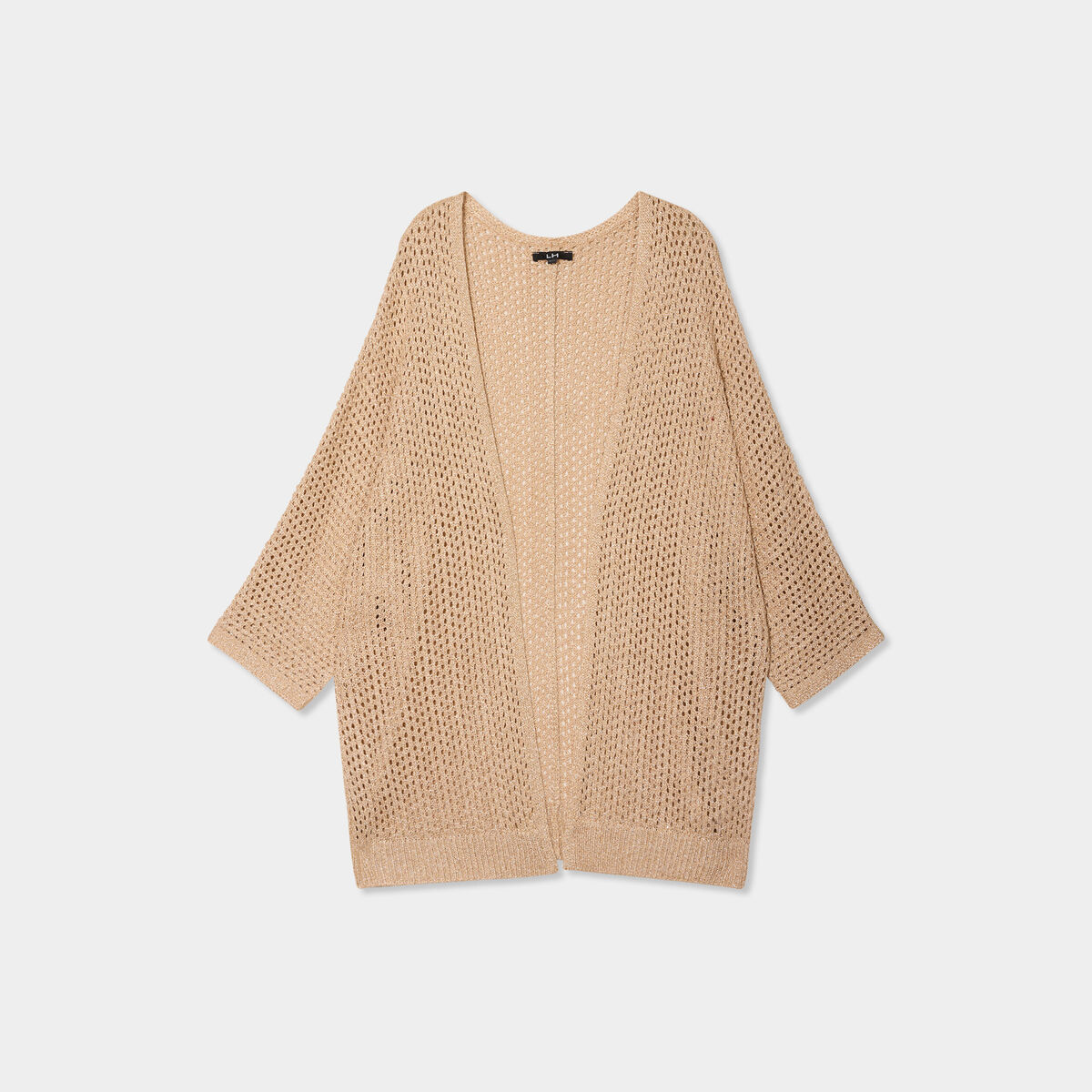 Gilet oversize chauve-souris mi-long jaune or femme