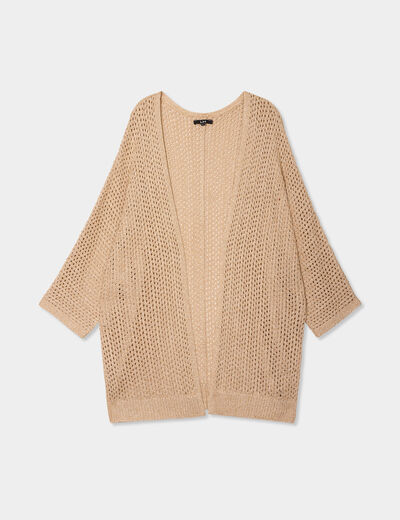 Gilet oversize chauve-souris mi-long jaune or femme