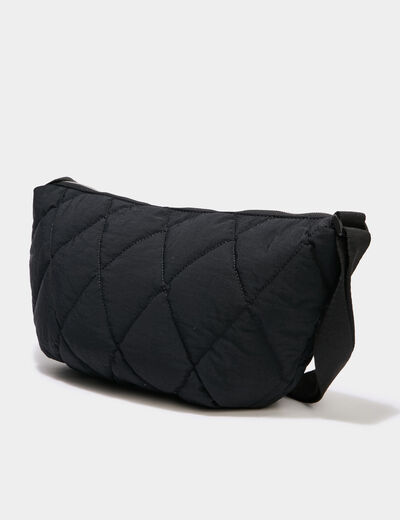 Sac banane matelass&eacute; noir femme