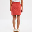 Jupe chino droite ceinture tressée rouge corail femme