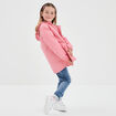 Parka longue zippée à capuche rose corail fille