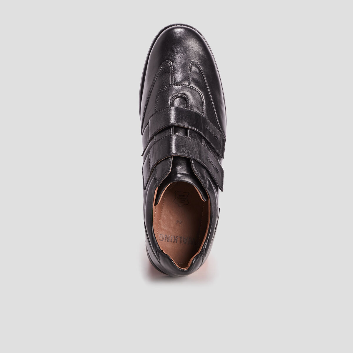 Sneakers en cuir à scratchs noir homme