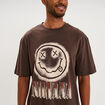 T-shirt manches courtes coton Nirvana marron fonc&eacute; homme