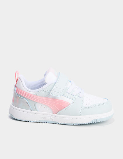 Tennis basses à scratchs Puma vert pastel fille