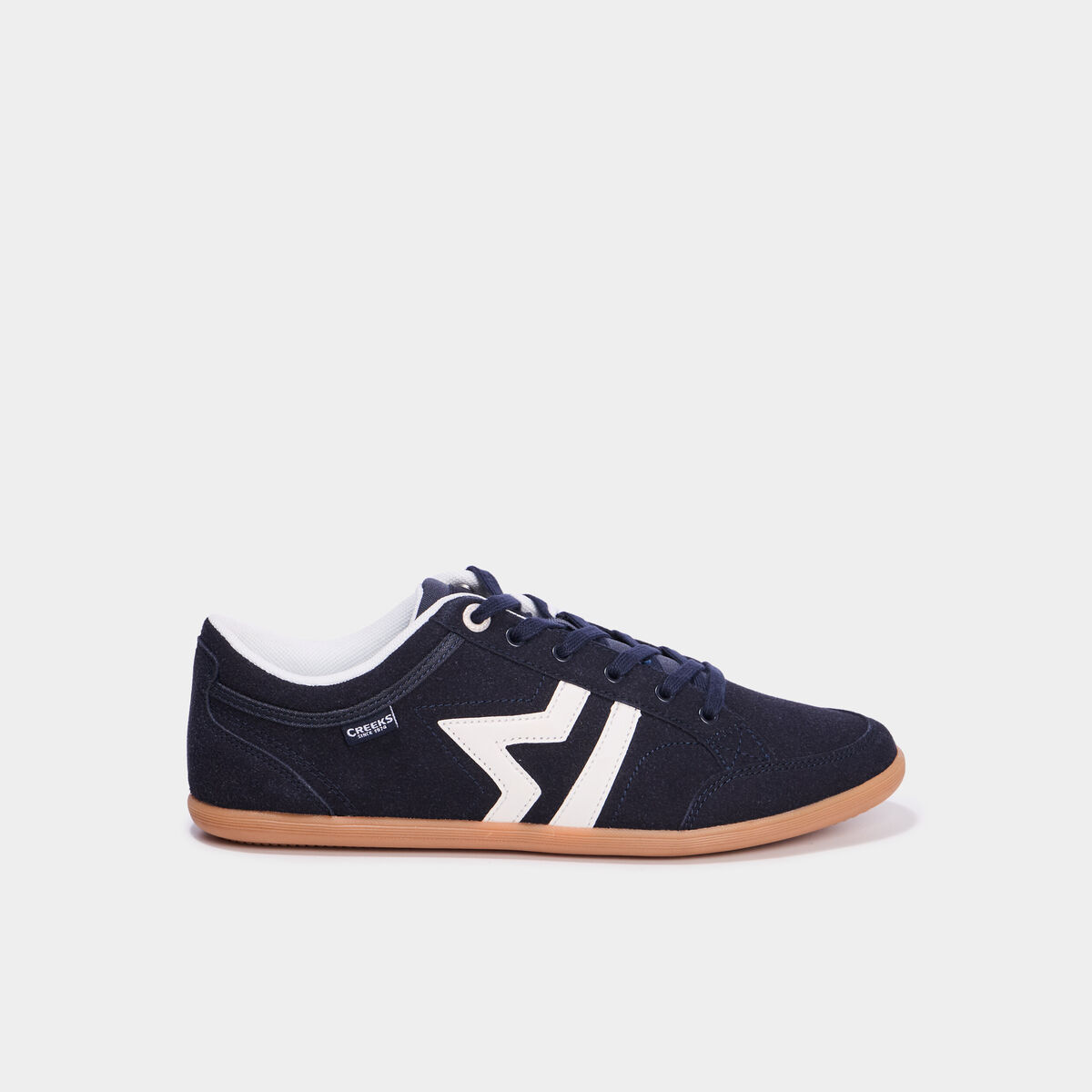 Tennis basses &agrave; lacets effet su&eacute;dine bleu marine homme