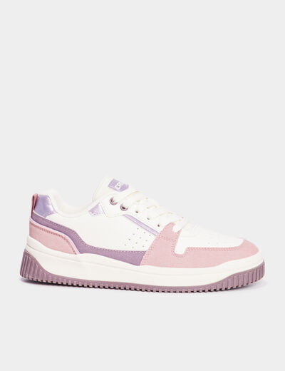Tennis basses semelle plate épaisse violet femme