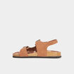 Sandales bride talon &agrave; scratch marron clair gar&ccedil;on