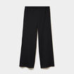 Pantalon large gaufr&eacute; taille &eacute;lastiqu&eacute;e noir femme