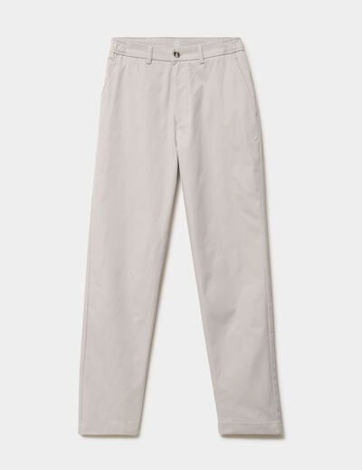 Pantalon chino droit extensible gris clair homme