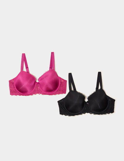 Lot 2 soutiens-gorge paddés violet femme grande taille