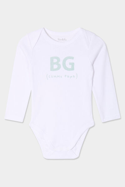 Body US en coton effet velours blanc b&eacute;b&eacute;