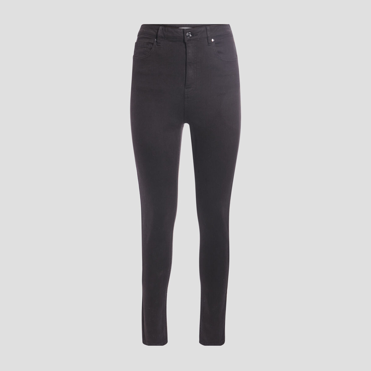 Pantalon skinny taille haute noir femme