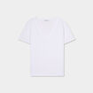 T-shirt manches courtes col en V coton blanc femme