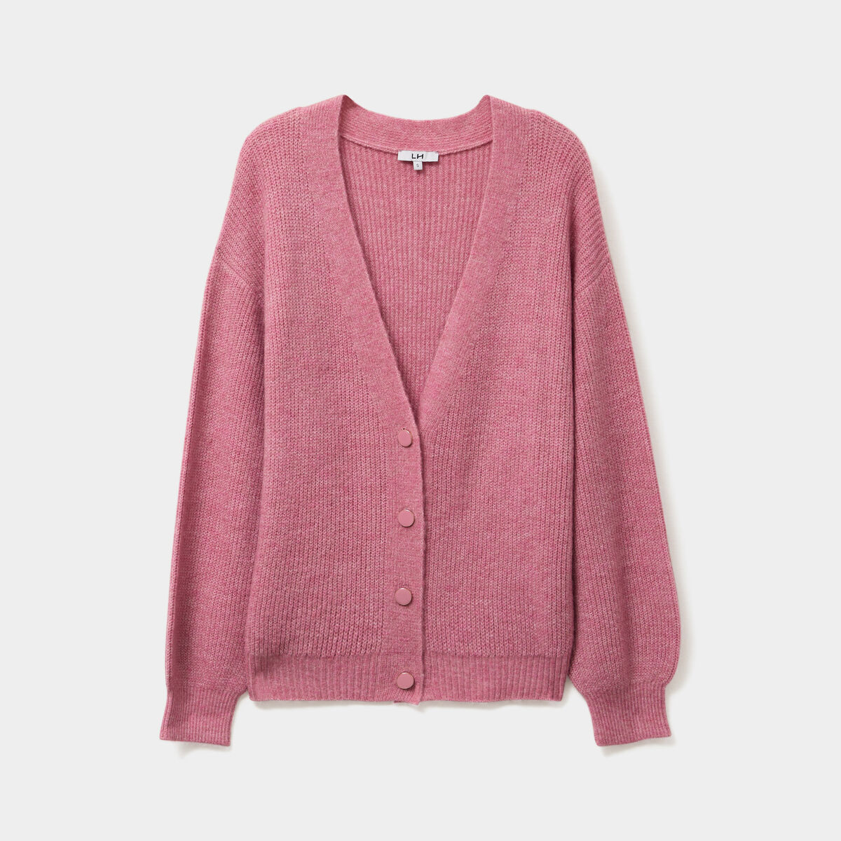 Gilet boutonn&eacute; col en V vieux rose femme